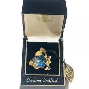 Vintage Swarovski CUBE CRYSTAL detailed ring